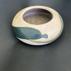 Handmade Clay Semi Glazed Pottery Bowl 2 “ Tall 7” Wide